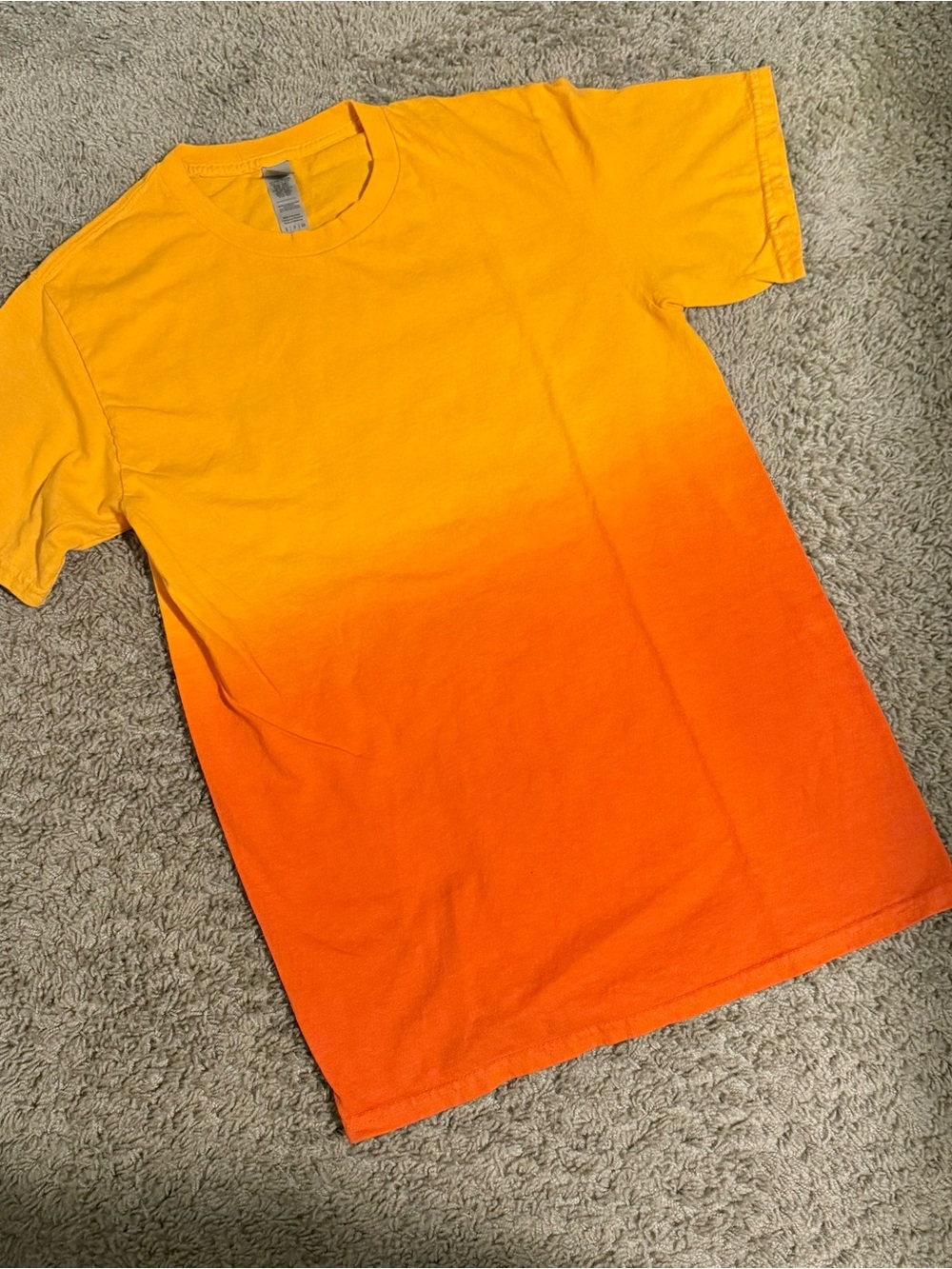 Gildan Custom Color Apparel Yellow / Orange Dip Dye T-Shirt – Men's Size Small